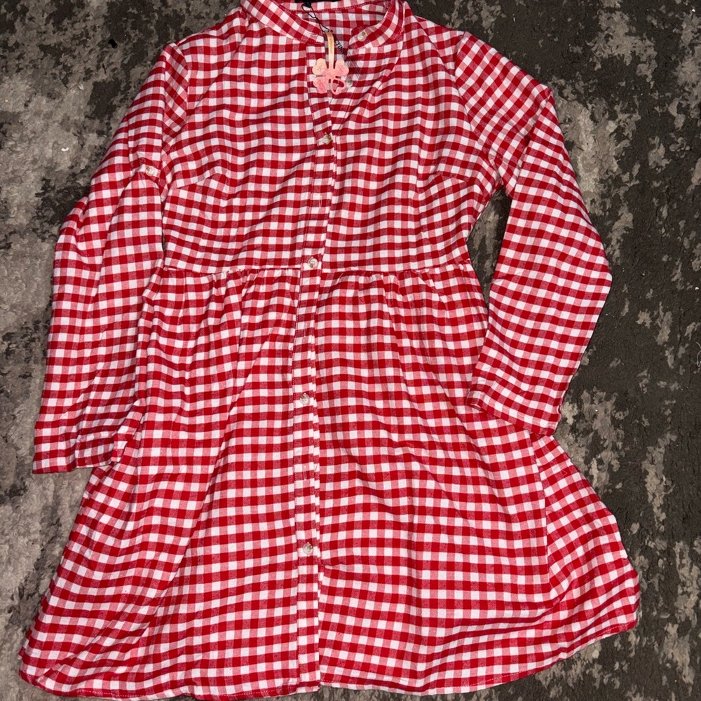 Fancyinn Red and White Plaid Top